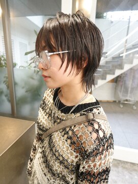レコ 渋谷(LECO) 黒髪シャギーレイヤーショートウルフヘア