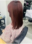 ブリーチなし！ビビッドレッドカラー　美由紀