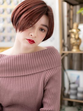 カバーヘアアンドスパ ブリス 浦和(COVER HAIR&SPA bliss) デザインカラーベビーピンクボブショートc6浦和20代30代40代