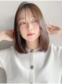 美髪チェリーブラウンメルティカラーロングストレートa