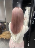 ピンクベージュブリーチカラー