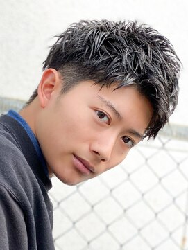 エルマーク 渋谷(L-MARK) アップバングツーブロックバーバーフェードツイストメッシュ
