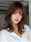 ☆ダークパープルナチュラルショートミルクブラウン髪質改善ボブ