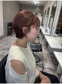 オレンジカラー×ショートカット