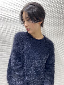 エアー 青山(AIR) 丸みショートシースルーバングくびれボブマッシュショート