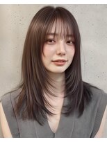 オンク 新宿(onk)&nbsp;黒髪/グレーベージュ/レイヤーロング/前髪パーマ[新宿駅]