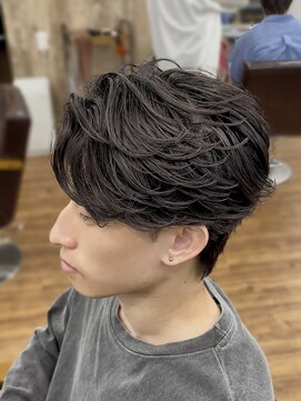 メルシー トータル ブランディング サロン(merci TOTAL BRANDING SALON) メンズフェザーパーマ　毛流れセンターパートニュアンスパーマ