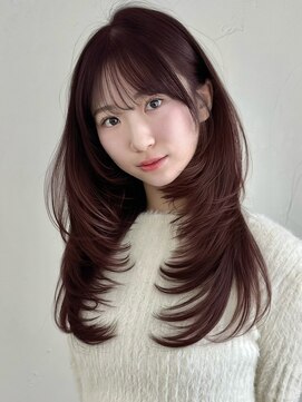 ライン(LINE) 韓国風/レイヤー/前髪カット/オリーブ/透明感/ハッシュカット