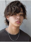 18. メンズ/ニュアンスパーマ/レイヤーカット/黒髪