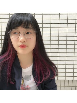 アンド アノン(and anon) トレンドピンクなインナーカラー