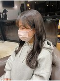 学割　カラー　ミントグレージュ　ロング