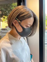 リノショアーズ ショウナン 辻堂店(RinoShores SHONAN) 【ブリーチ+ワンカラー】ショートボブ/ハイトーンベージュ