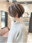 《30代40代》白髪ぼかしハイライト×前下がりボブ【イケダ】
