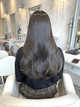 ザックラフィネ(ZACC raffine) ブリーチなしカラー/グレーベージュ/レイヤーロング