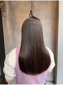 シンプルストレート大人ミディナチュラルレッドブラウン立川