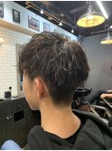 ツーブロック刈り上げマッシュショート