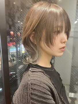 ダブルトーキョー シブヤ(W-TOKYO SHIBUYA) インナーカラー×ウルフ　ボブウルフ　ウルフカット