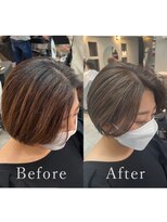 ティダスマイル 吉祥寺店(tida smile)&nbsp;白髪ぼかしハイライト＊くびレイヤーショート＊20代30代40代