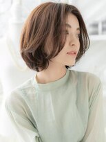 モッズヘア 上尾西口店(mod's hair)&nbsp;センターパート前下がり小顔切りっぱなしボブh3上尾20代30代40代