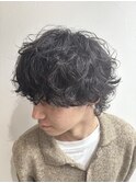シャドウパーママッシュ無造作パーマメンズカット