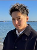 ホワイトメッシュ×テーパーフェード