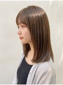 20代30代◎夏の明るめオリーブグレージュロングヘアー