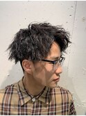 【MITSU】ツイストパーマ×ツーブロック×アップバング