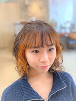 エリカ 美容室&nbsp;【フレーミングカラー】肩上切りっぱボブ