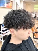 ツイストスパイラルパーマツイストパーマ刈り上げマッシュ
