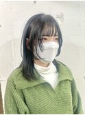 イメチェン/ウルフ/モード/ダークアッシュ/ブルーカラー W218