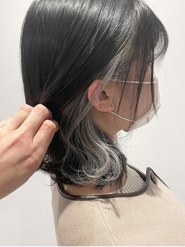 トゥルース 千葉店(TRUTH)の写真/【イヤリングカラー・透明感カラー】光に当たると透き通るカラーで外国人風ヘアに♪