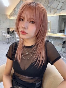 サイン 渋谷(SIGN) 韓国ヘアーハッシュカットレイヤーカットグレージュブリーチ無し