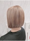 今里☆前下がりボブをミルクティーベージュに☆
