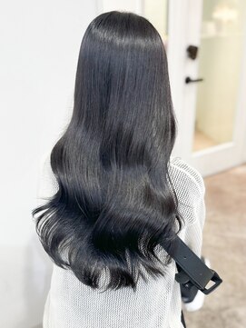 レア 表参道(L'ea) くびれヘアアプリコットオレンジ夏ヘアハイライトカラー
