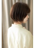 □ショコラブラウン小顔補正カットミニボブ404-2上尾20代30代