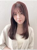 暖色カシスカラーロングレイヤー