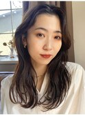重たく見えない！暗髪透明感カラー！ブラウン 艶カラー 前髪なし