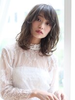 ミニウルフホワイトグレージュデジタルパーマチェリーブラウン