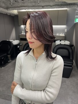 ロテ 名古屋 名駅店(Lote.) ホワイトグレージュ/デジタルパーマ/チェリーブラウン