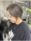 くびれショートボブ40代50代グレイカラー白髪染め白髪ぼかし