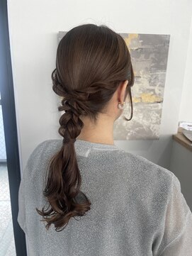 ウル 岡山駅店(ULu.) 結婚式ヘア二次会ヘア編みおろしカチモリシニヨン岡山ヘアセット