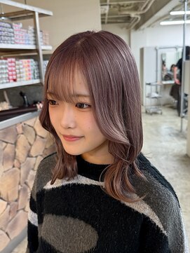 ミルクティーカラー/ミディアムレイヤー/レイヤー/千葉駅/RYO