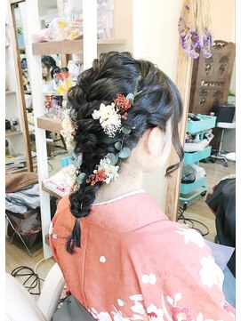 ロカット サロン(Roquat Salon) 卒業式袴編みおろしアレンジ 【ヘアアレンジ  立川/立川南口】