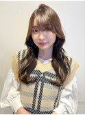 韓国前髪顔周りロング×デザインカラー[心斎橋/髪質改善]