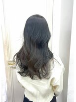 ヘッツ 仙台駅前店(HETTU)&nbsp;黒髪/グレーベージュ/レイヤーロング/前髪パーマ/仙台