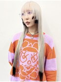 ブロンド黒髪小顔クラゲヘアーオリーブグレーココアベージュ