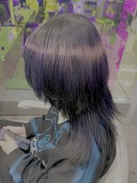 ウルフレイヤーカットパープルデザインリングカラー