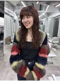 ゆるウェーブニュアンスパーマロングレイヤーシースルーバング
