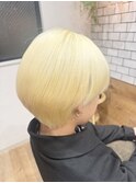 透明感韓国風マッシュショートブランドベージュ