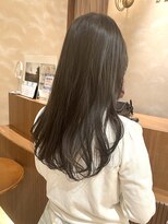 ◯透明感オリーブグレージュ 暗髪カラー艶カラー艶髪ロング 銀座